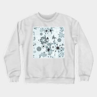 Blue Spring Flower Pattern Crewneck Sweatshirt